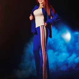 The beauty with perky butt, sexy tight pants and gray stockings exposing her buttocks, is even more seductive. She twists her slender waist, scratches her head, and poses. She opens her panties and rubs her hole. Her big red lips and pink and tender breas