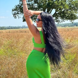 A girl with a round head, good looks and a sweet face masturbates in a show, with a vibrator inserted into her pussy and it vibrates, close-up, moaning and panting - 2